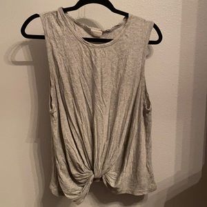 Gray knot sleeveless top
